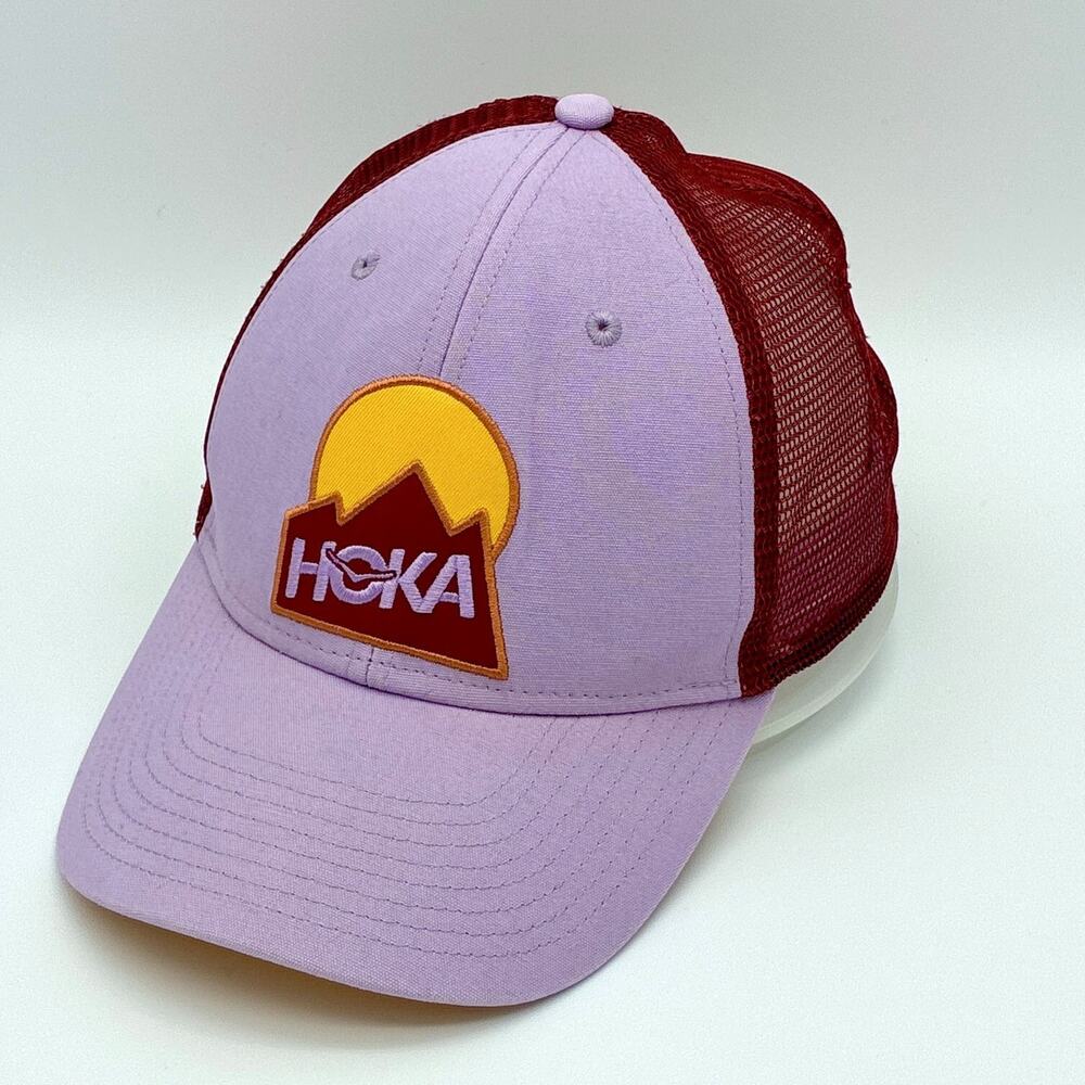 HOKA Unisex Lavender and Burgundy Trucker Hat